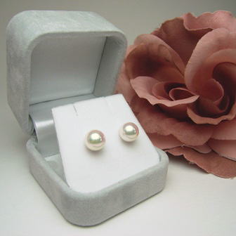 Pt900/K18/K14WGアコヤ真珠ピアス(イヤリング チャーム )【8mm-8.5mm  
