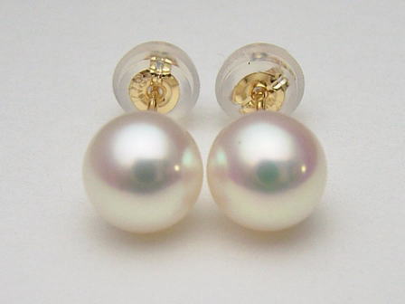 Pt900/K18/K14WGアコヤ真珠ピアス(SVイヤリング、チャーム)【メール便  