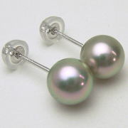 Pt900/K18/K14WGアコヤ真珠ピアス(ブルー、グレー系)(SVイヤリング、チャーム)【6.5mm-7mm】ewm-5800【メール便送料無料】(あこや本真珠 アコヤ本真珠 あこや真珠　黒真珠 和珠 パールピアス 本真珠 パール 直結 18金 プラチナ900 ピアス イヤリングもOK)