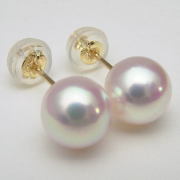 Pt900/K18/K14WGアコヤ真珠ピアス(イヤリング　チャーム )【6.5mm-7mm】【越物】【花珠級】【激安】【送料無料】ewq-5990　(あこや真珠 アコヤ本真珠 パールピアス 本真珠 真珠ピアス パール 直結　18金 プラチナ900 ピアス 真珠イヤリングもOK 誕生日 プレゼント)