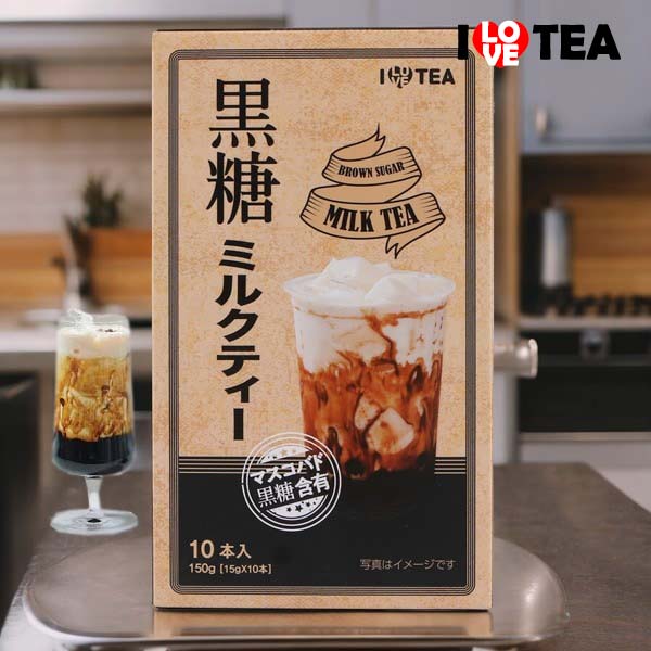 【ILOVE TEA】＼黒糖ミルクティー10本入り／ほっとひと息  黒糖の深い甘み ふわりと広がるやさしさ テック 韓国コーヒー