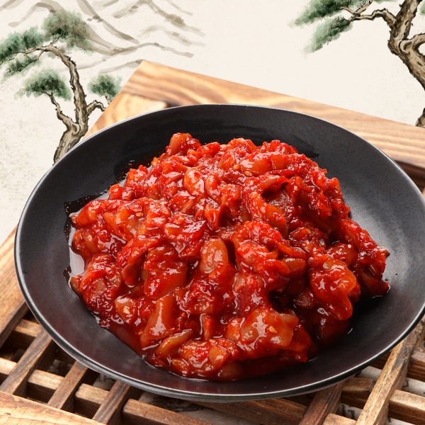 【韓国市場】チャンジャ500g/韓国食品 韓国食材 おかず おつまみ（韓国産）大好評の味 柔らかくてうまい！ご飯が進む