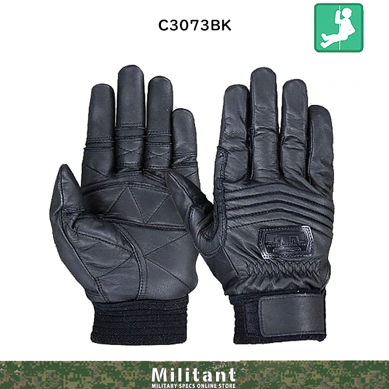 トンボレスキュー　C3073BK  ロープ降下用　牛革手袋