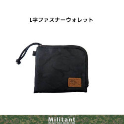 Ｌ字ファスナーウォレット　ジャガード　黒