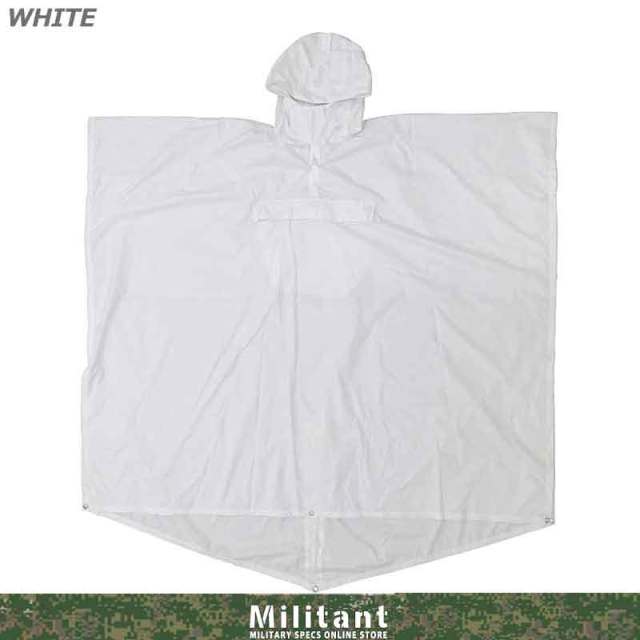 軽量 白ポンチョ（胸ポケット付） ロング丈