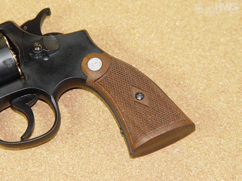 ハートフォード S&W Kフレーム（スクエア）用チェッカー入クラシック木製グリップ エアガン エアーガン モデルガン