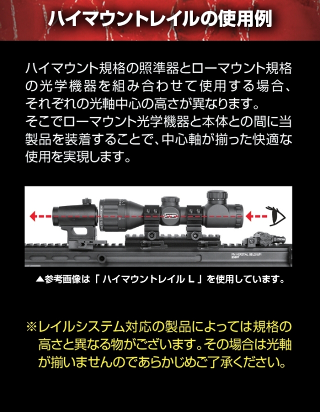 ライラクス NITRO.Vo クイックリリース ハイマウントレイル＜M