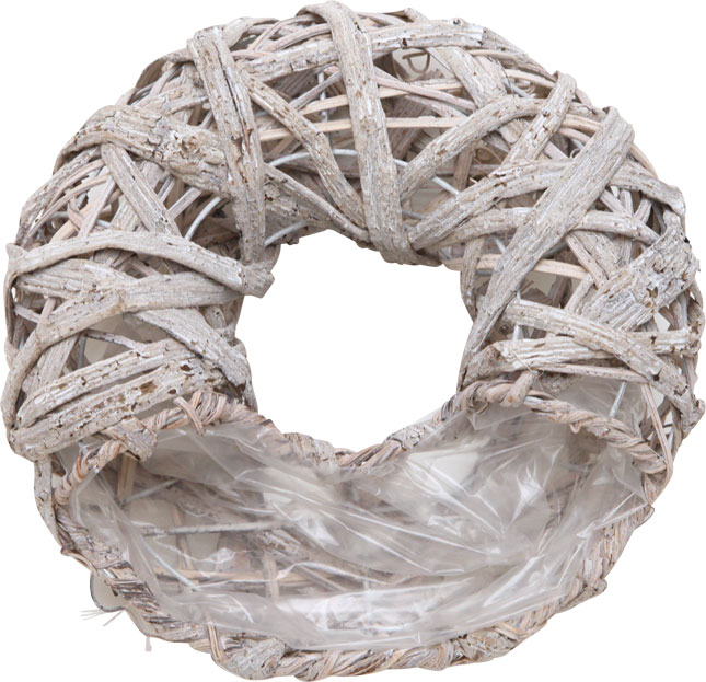 ドーナッツリース・S　ウォッシュホワイト