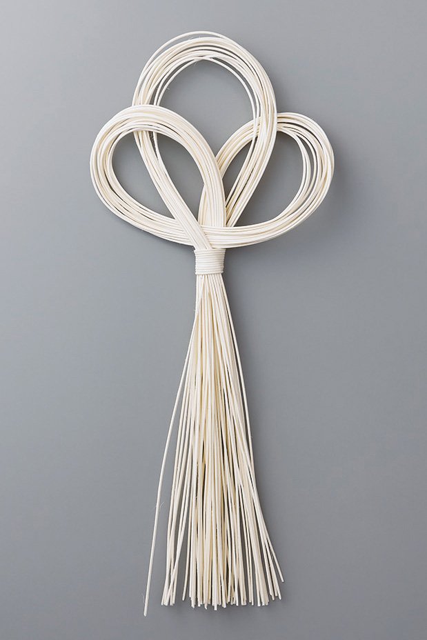 ラタン飾り・みつ輪　白　72380-010