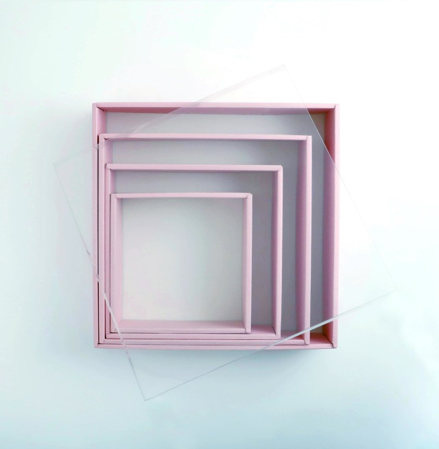 リースボックス　ピンク　35cm×35cm　５枚セット　87270