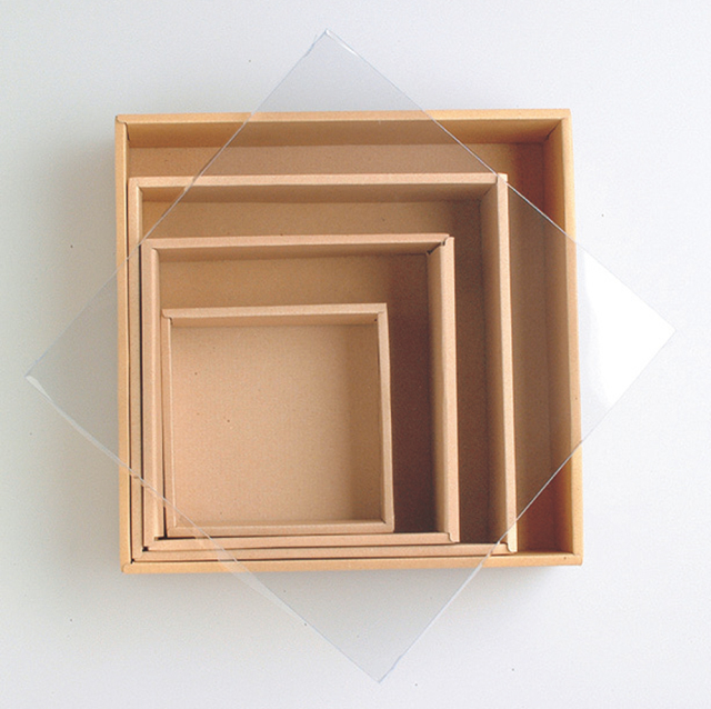 リースボックス(５箱セット)　ベージュ　25cm×25cm　87257