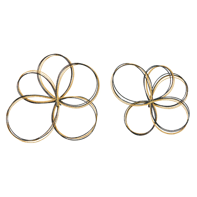 変形水引花飾り　黒/金　MH552-20