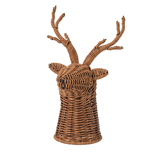 ラタン風レインディアヘッド ＢＲＯＷＮ　 XU986