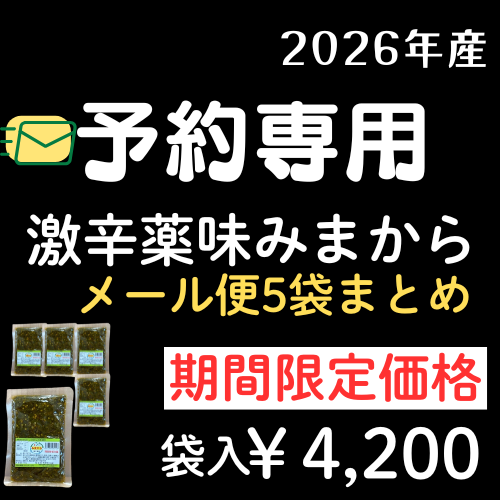 ＊＊予約専用　//　激辛薬味みまから　袋入　//　5袋まとめ　//　メール便専用