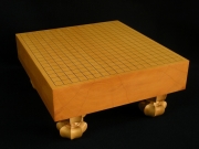 囲碁 碁盤 本榧 良木目 足付 総高26.7cm 厚み15cm 良品(A266) 本榧足付碁盤 4寸（天柾） ga40026 | 前川榧碁盤店