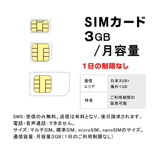 新規購入注文】月容量3GB Rakutenモバイル SIMカード 楽天モバイル 