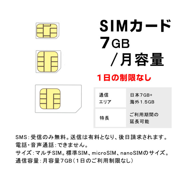 新規購入注文】月容量7GB Rakutenモバイル SIMカード 楽天モバイル 