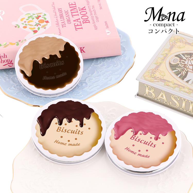 コンパクトミラー ミニ鏡 手鏡 拡大鏡 お菓子デザイン お菓子 ビスケット クッキー