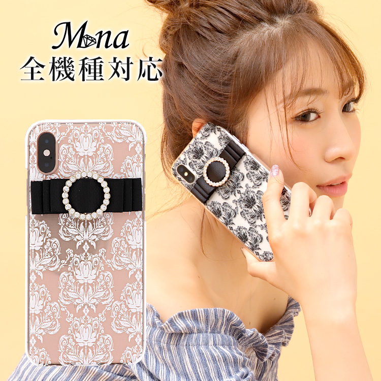 花柄 リボン全機種対応 スマホケース ハードケース ハードカバー クリアケース
