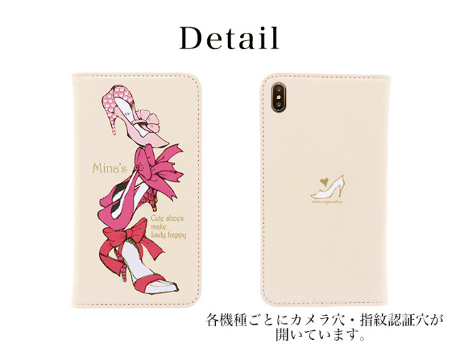 パンプス柄 リボン ベルトなし 全機種対応 手帳型 手帳型ケース ケース スマホ カバー