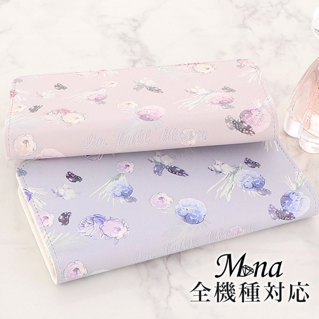 スマホケース 手帳型 カバー 手帳型ケース ベルトなし 花柄 刺繍