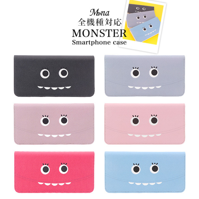 スマホケース 手帳型 カバー 手帳型ケース ベルトなし モンスター