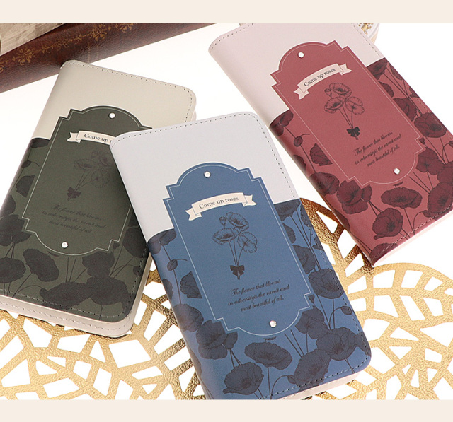 スマホケース 手帳型 カバー 手帳型ケース ベルトなし ボタニカル 植物 花柄 こっくりカラー