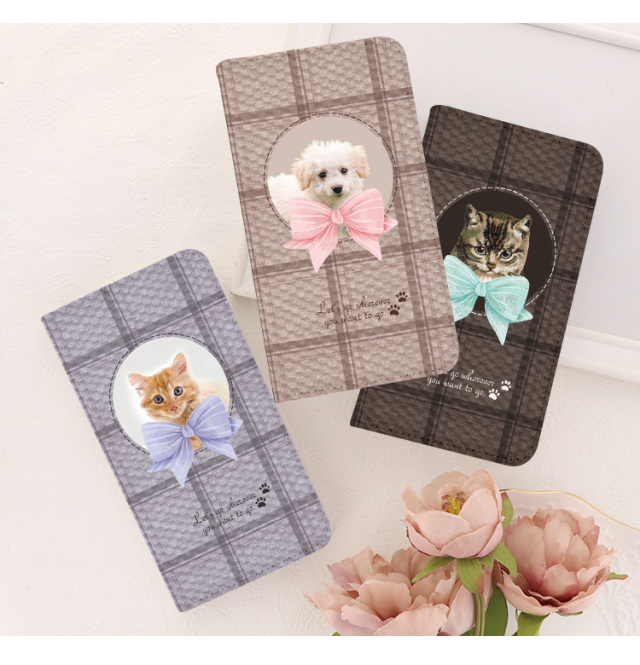 スマホケース 手帳型 カバー 手帳型ケース ベルトなし オリジナル 写真 動物 猫