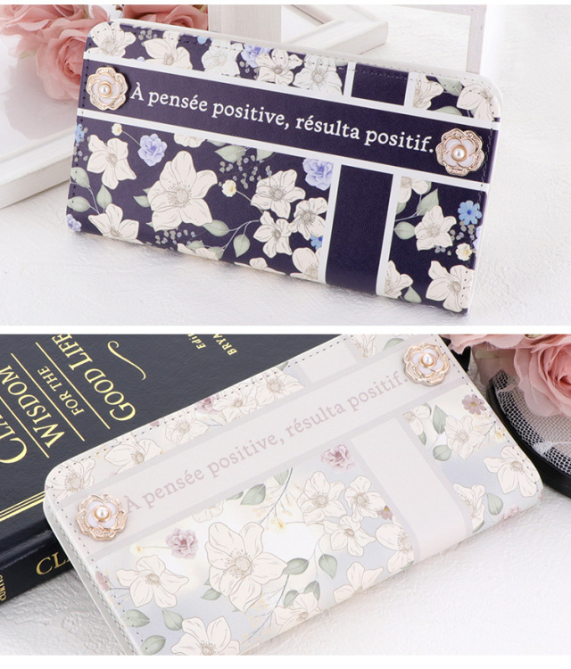 スマホケース 手帳型 カバー 手帳型ケース ベルトなし リボン りぼん 花柄 ボタニカル