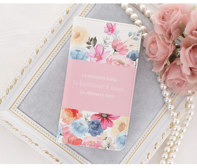 スマホケース 手帳型 カバー 手帳型ケース ベルトなし 大理石 マーブル 花柄 フラワー ボタニカル