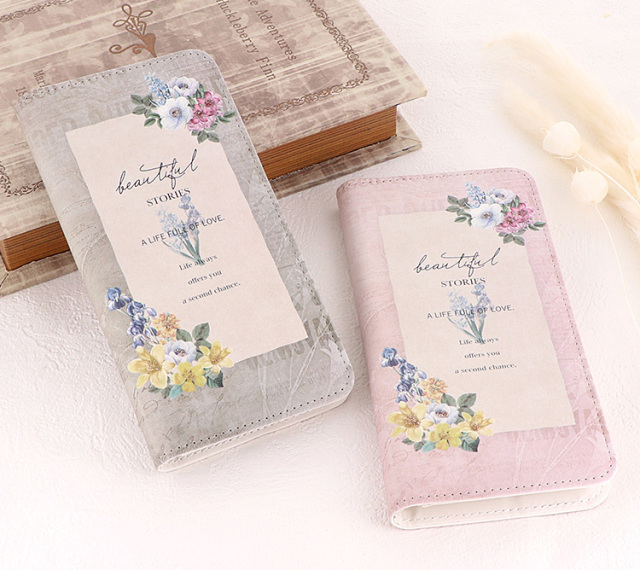 スマホケース 手帳型 カバー 手帳型ケース ベルトなし レトロ 花 flower フラワー 洋書 英字