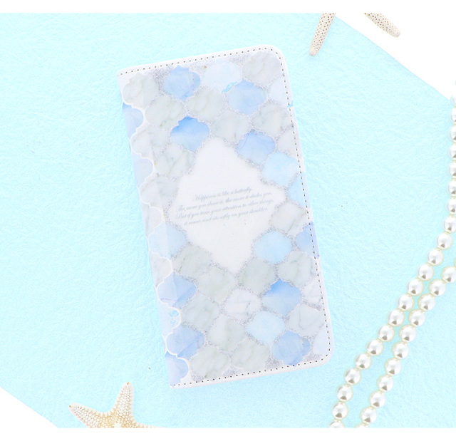 スマホケース 手帳型 カバー 手帳型ケース ベルトなし ダマスク柄 モロッカンタイル タイル 夏