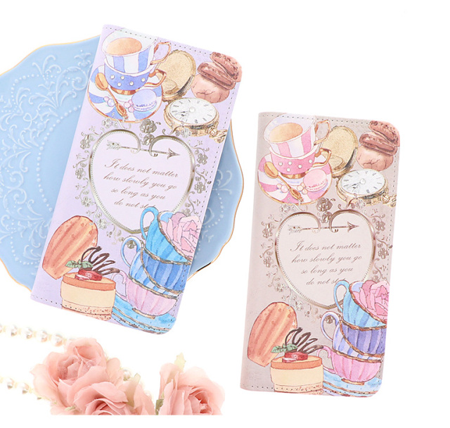 スマホケース 手帳型 カバー 手帳型ケース ベルトなし お菓子 スウィーツ 紅茶 マカロン ケーキ