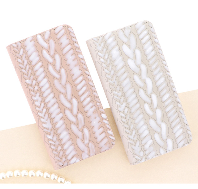 スマホケース 手帳型 カバー 手帳型ケース ベルトなし ニット風 ニット モコモコ 冬