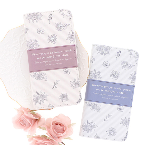 スマホケース 手帳型 カバー 手帳型ケース ベルトなし 花柄 薔薇