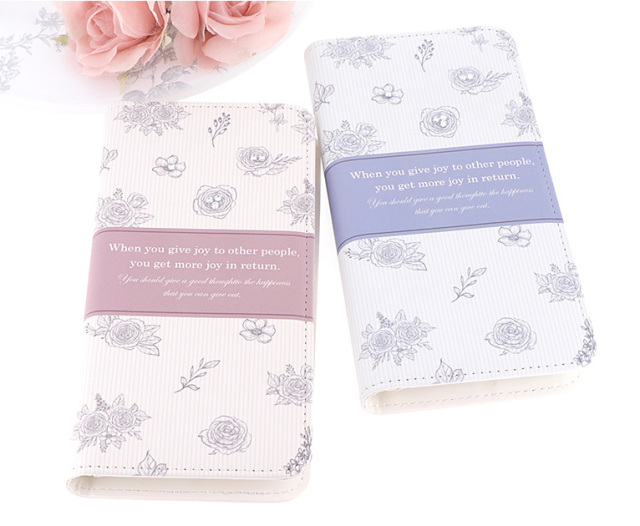 スマホケース 手帳型 カバー 手帳型ケース ベルトなし 花柄 薔薇