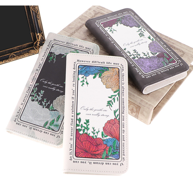 スマホケース 手帳型 カバー 手帳型ケース ベルトなし 花柄 ボタニカル キラキラ くすみカラー