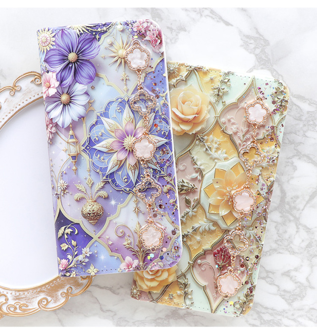 スマホケース 手帳型 カバー 手帳型ケース ベルトなし 花柄 フラワー エスニック アラビアン ファンタジー