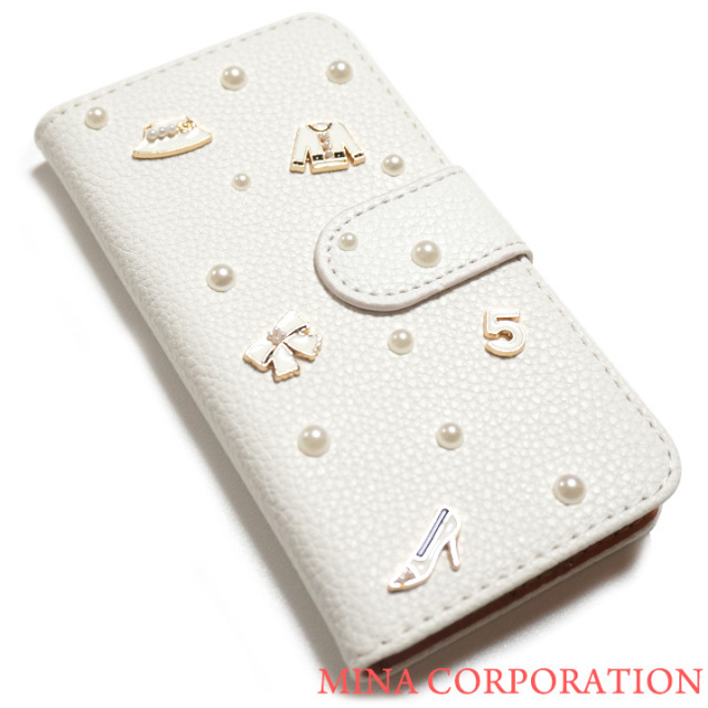 スマホケース 手帳型 カバー 手帳型ケース ファッション 服 ウェア 帽子 ハット りぼん リボン ハイヒール 