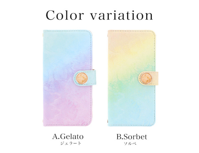 スマホケース 手帳型 カバー 手帳型ケース グラデーション 大理石 デコ パステルカラー