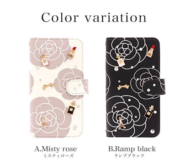 スマホケース 手帳型 カバー 手帳型ケース 花 花柄 フラワー カメリア コスメ