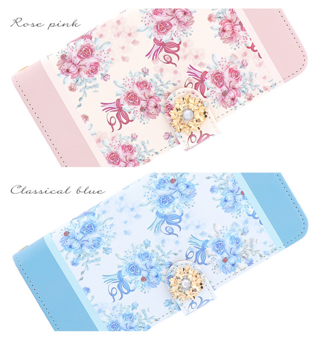 スマホケース 手帳型 カバー 手帳型ケース ロマンチック ブーケ 花柄 フラワー てんとう虫