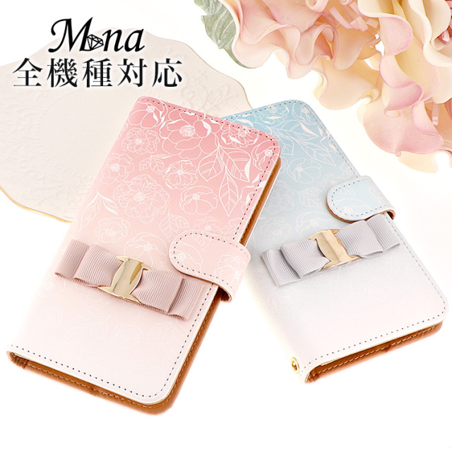 スマホケース 手帳型 カバー 手帳型ケース 植物 花 フラワー リボン