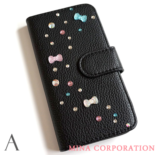 スマホケース 手帳型 カバー 手帳型ケース リボン りぼん カラフル 