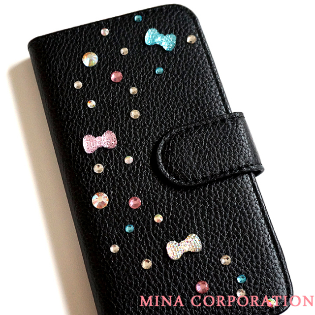 スマホケース 手帳型 カバー 手帳型ケース リボン りぼん カラフル 