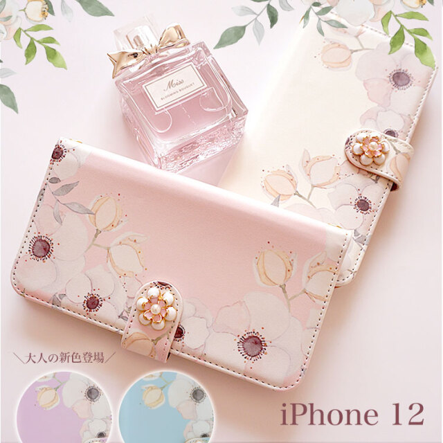 Iphone 12 Iphone 12 Mini Iphone 12 Pro Iphone 12 Pro Max専用 スマホケース 手帳型ケース 花柄 フルール