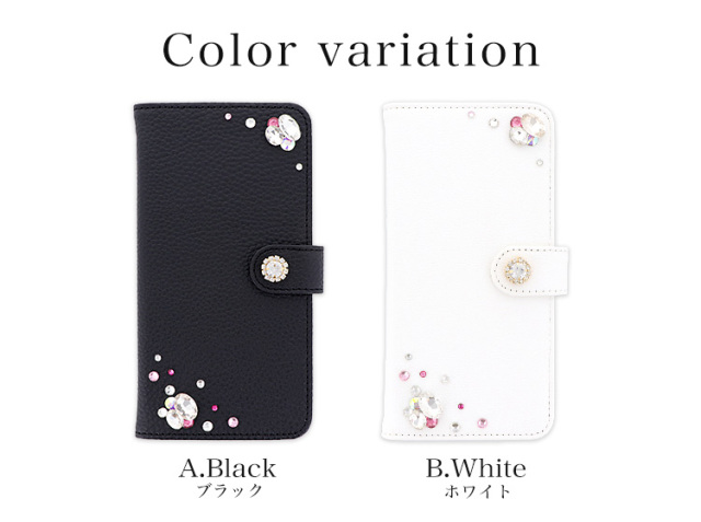 スマホケース 手帳型 カバー 手帳型ケース リボン シンプル クリスタル