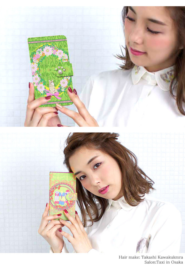 スマホケース 手帳型 カバー 手帳型ケース はのせり ハノセリ 羽野瀬里 アニマル