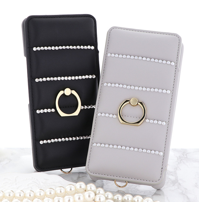 スマホケース ハードケース ハードカバー クリアケース ショルダーケース ショルダータイプ フラッフィー キルティング