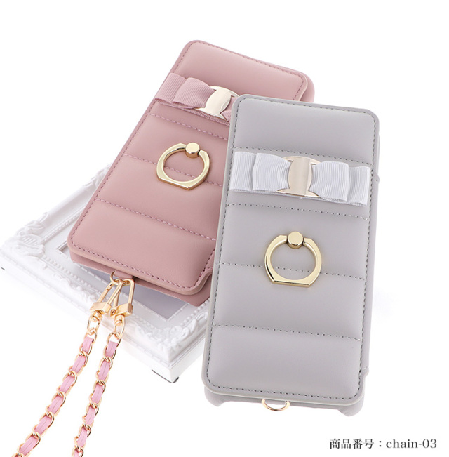 スマホケース ハードケース ハードカバー クリアケース ショルダーケース ショルダータイプ フラッフィー キルティング